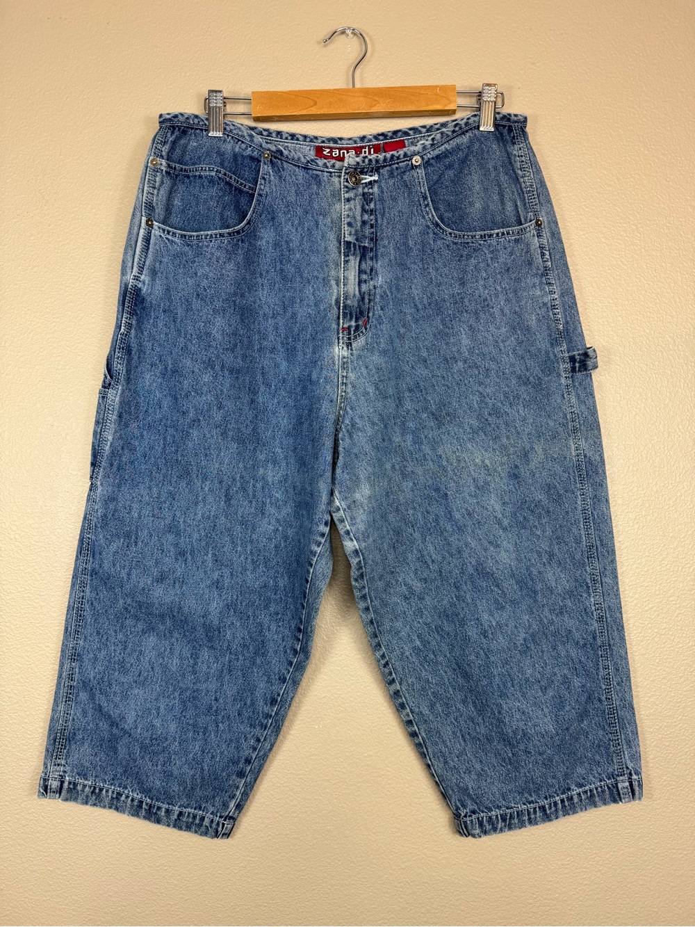 Vintage 90s Zana Di Denim Cargo Capris Crop Pants Jorts baggy Grunge Y2K J
